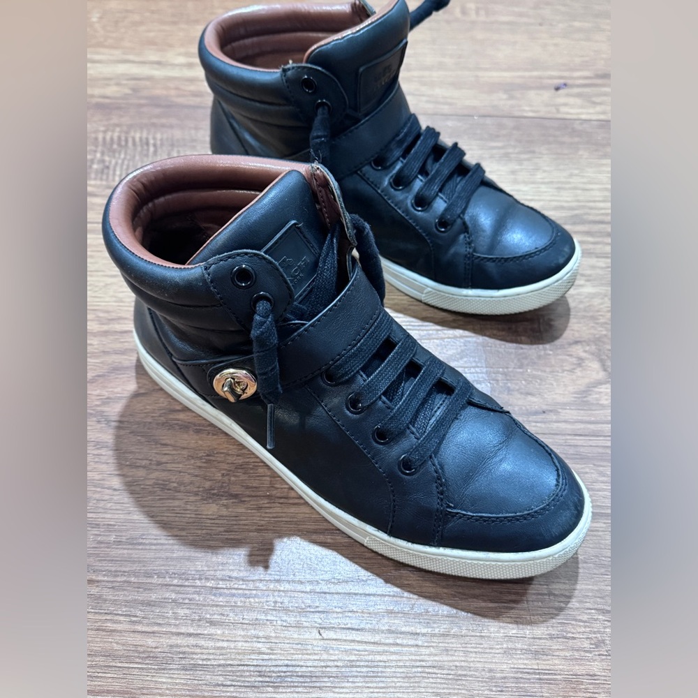 Coach Black and Brown High-Top Sneakers